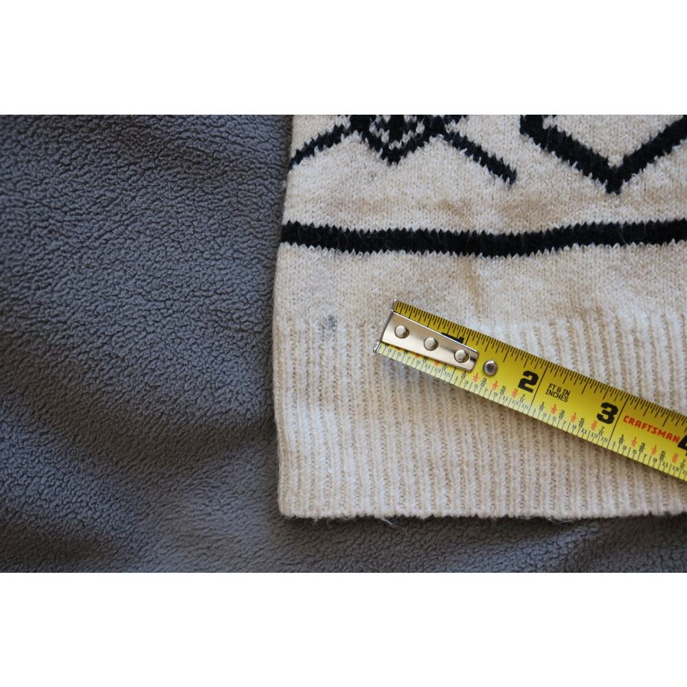 LUCKY BRAND Sweater Dress Large Cream Black White Geometric Diamond Cable Knit - Picture 5 of 13